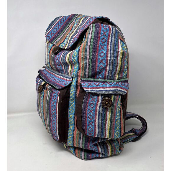 Multi Color Large Backpack Multi pockets Overnight bag - Picture 2 of 5
